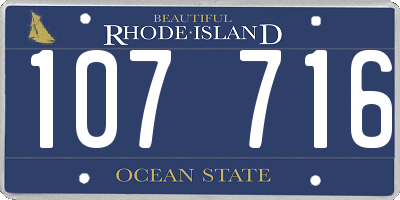 RI license plate 107716