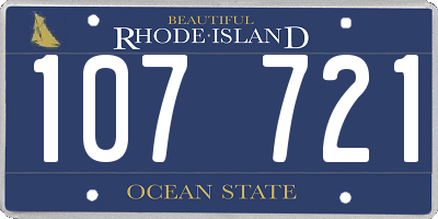 RI license plate 107721
