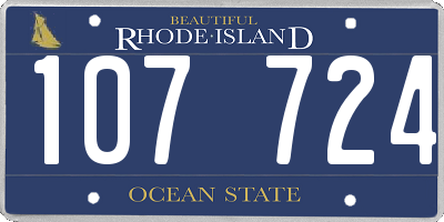 RI license plate 107724
