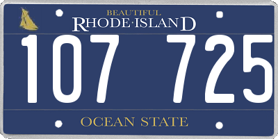 RI license plate 107725