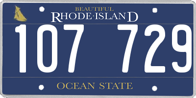 RI license plate 107729