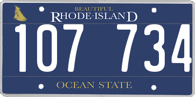 RI license plate 107734