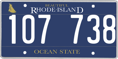 RI license plate 107738