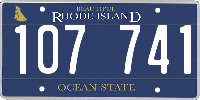 RI license plate 107741