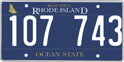 RI license plate 107743