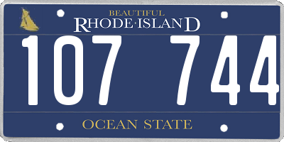 RI license plate 107744