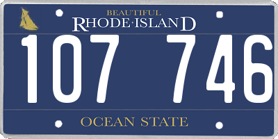 RI license plate 107746