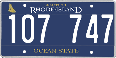 RI license plate 107747