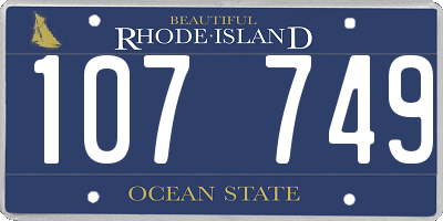 RI license plate 107749