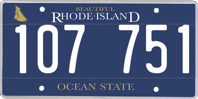 RI license plate 107751