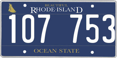 RI license plate 107753