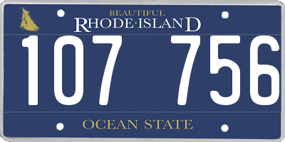 RI license plate 107756