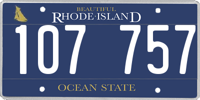RI license plate 107757