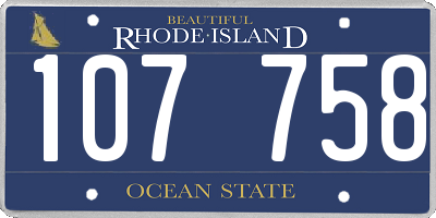 RI license plate 107758