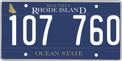 RI license plate 107760