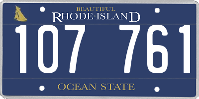 RI license plate 107761