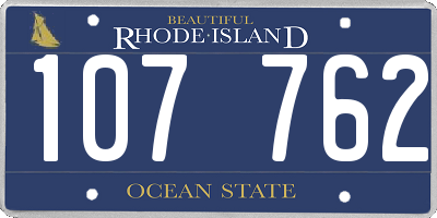 RI license plate 107762