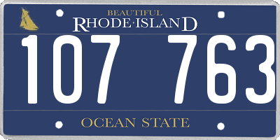 RI license plate 107763