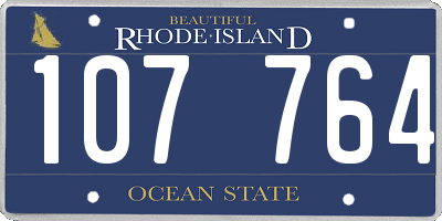 RI license plate 107764