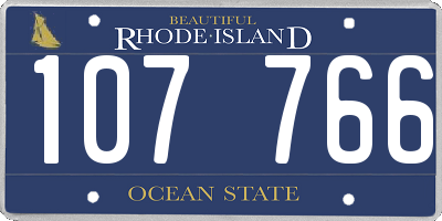 RI license plate 107766