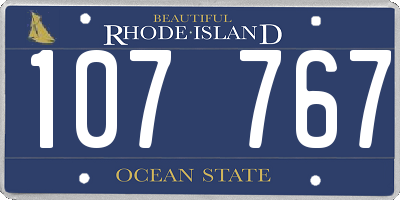 RI license plate 107767
