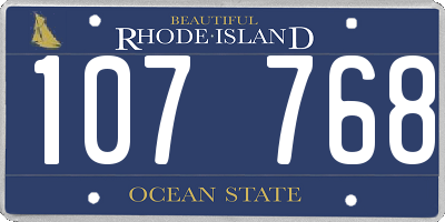 RI license plate 107768