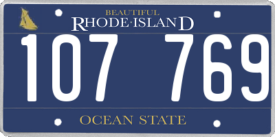 RI license plate 107769