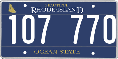 RI license plate 107770