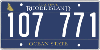 RI license plate 107771