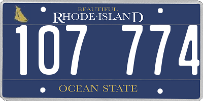 RI license plate 107774