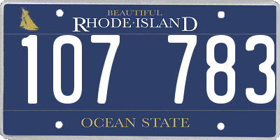 RI license plate 107783