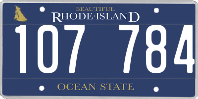 RI license plate 107784