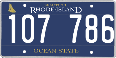 RI license plate 107786