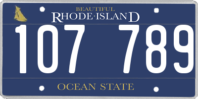 RI license plate 107789