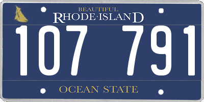 RI license plate 107791