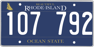 RI license plate 107792