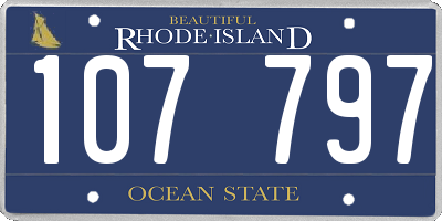 RI license plate 107797