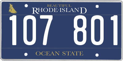 RI license plate 107801