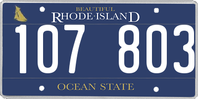 RI license plate 107803