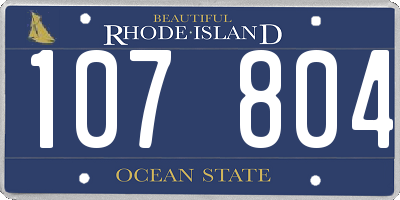 RI license plate 107804