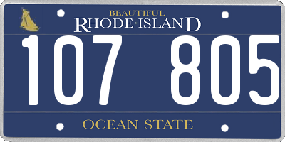 RI license plate 107805