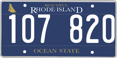 RI license plate 107820