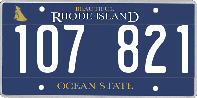 RI license plate 107821