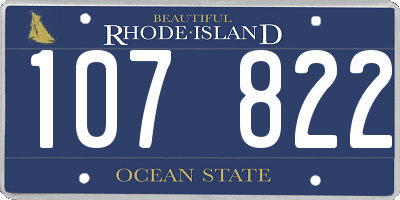 RI license plate 107822
