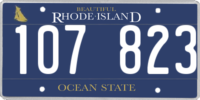 RI license plate 107823