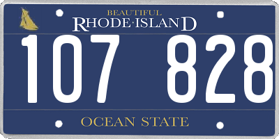 RI license plate 107828
