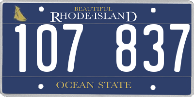 RI license plate 107837