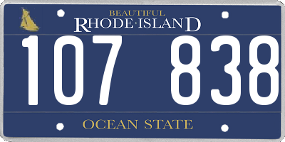 RI license plate 107838