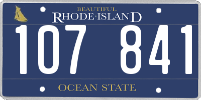 RI license plate 107841