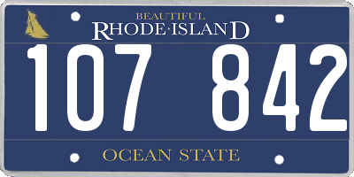 RI license plate 107842